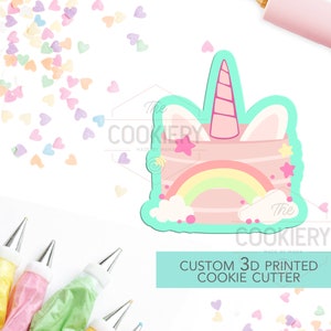 Unicorn Birthday Cake  Cookie Cutter - Cute Unicorn Cake Cutter  - 3D Printed Cookie Cutter - TCK18148
