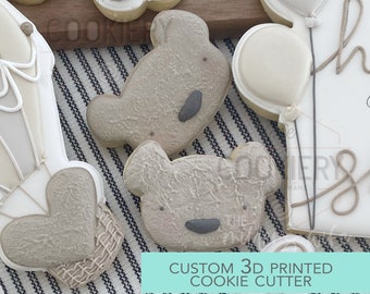 Bärengesicht Ausstechform - Baby Bär Cookie, Baby Shower Cookie - 3D Gedruckter Ausstechform - TCK32153