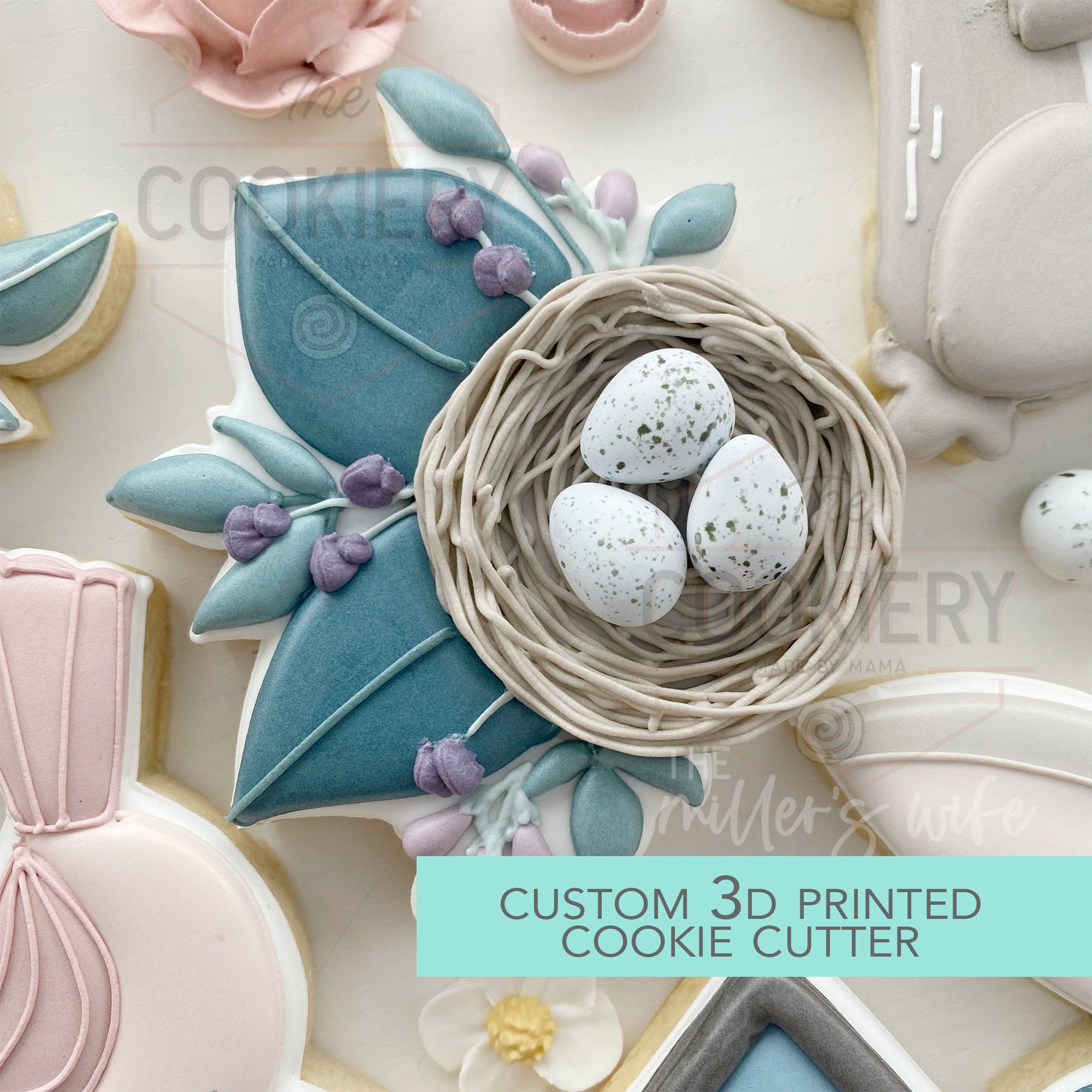 Grünes Nest Ausstecher - Frühling Ostern Ausstecher - 3D Gedruckter Ausstecher - TCK13186