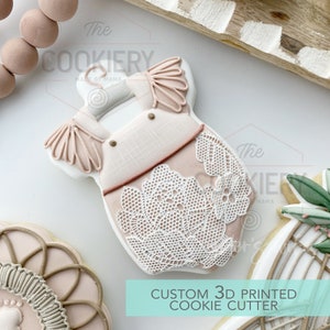 Ruffled Baby Bodysuit Cookie Cutter - Baby Shower Cutter  - 3D Printed Cookie Cutter - TCK32160