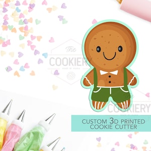 Cute Gingerbread Cookie Cutter - Gingerbread Man Cookie Cutter - Christmas Cutter -   3D Printed Cookie Cutter - TCK84125