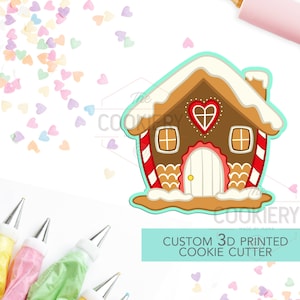 Gingerbread House Cutter - Cute Gingerbread House Cookie Cutter - Winter Christmas Cutter -   3D Printed Cookie Cutter - TCK84142