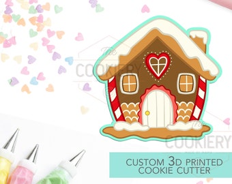 Gingerbread House Cutter - Cute Gingerbread House Cookie Cutter - Winter Christmas Cutter -   3D Printed Cookie Cutter - TCK84142