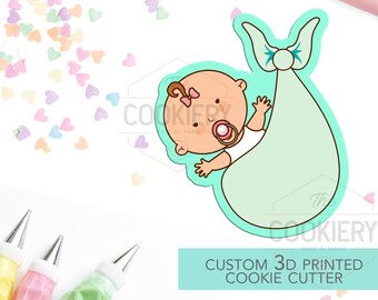 Swaddled Baby Cookie Cutter, Baby Girl Cookie,  Baby Boy Cookie - Baby Shower Cookie - 3D Printed Cookie Cutter - TCK32120