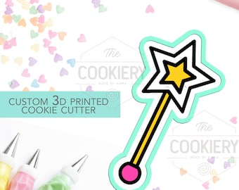 Star Wand Cookie Cutter - Magic Wand Cutter  - 3D Printed Cookie Cutter - TCK18109
