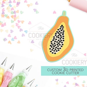 Summer Papaya Cookie Cutter - Summer Cookie Cutter  -  3D Printed Cookie Cutter - TCK29104
