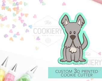 Cortador de galletas con forma de perro - Cortador de galletas con forma de raza de perro peludo - Cortador de galletas impreso en 3D - TCK34123