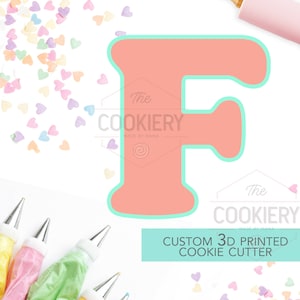 Alphabet Letter Cookie Cutter - Block Letter Cookie Cutter - Letter F Cookie Cutter - 3D Printer Cutter - TCK46161