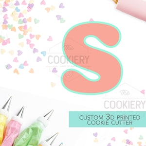 Alphabet Letter Cookie Cutter - Block Letter Cookie Cutter - Letter S Cookie Cutter - 3D Printer Cutter - TCK46174