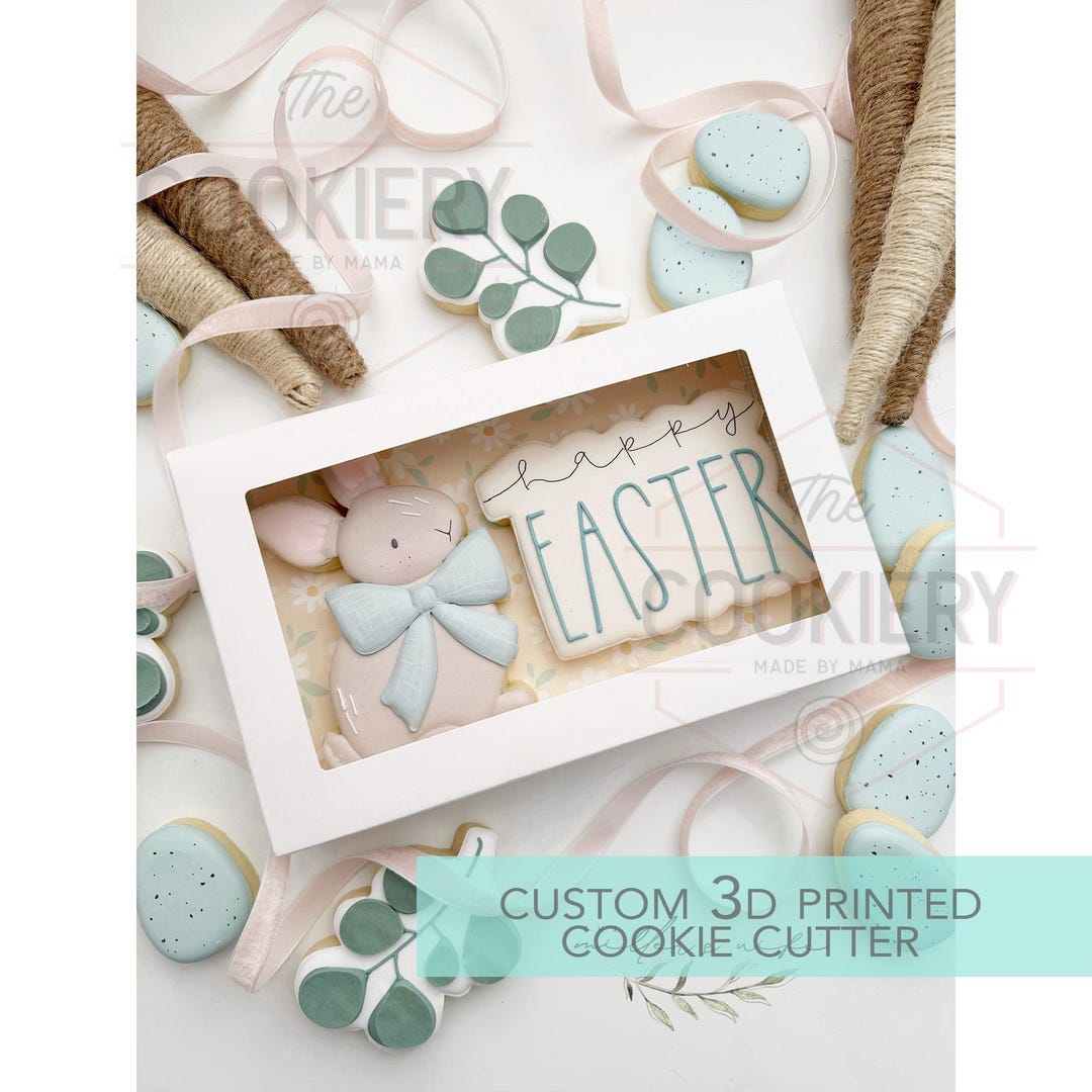 Easter Bunny Happy Easter Set- 2 PC Set - Easter Cookie Cutters ...