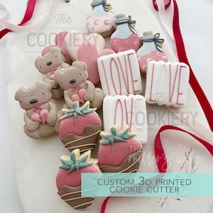 Mini Valentijnsdag Elements koekjes uitsteker set - mini koekjes uitstekers - 3D-geprinte koekjes uitsteker - TCK47202 - set van 5