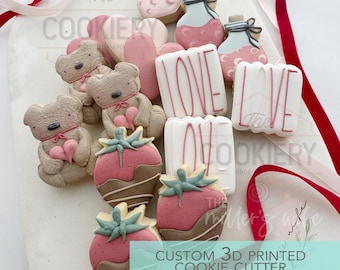 Mini Valentine's Day Elements Cookie Cutter Set - Mini Cookie Cutters - 3D Printed Cookie Cutter - TCK47202 - Set of 5