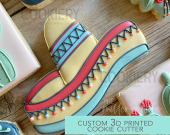 Cortador de galletas con forma de sombrero, cortador de galletas para la fiesta del Cinco de Mayo - Cortador de galletas impreso en 3D - TCK88150