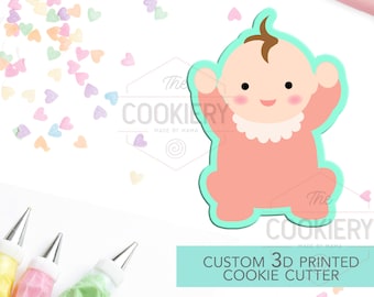 Baby Cookie Cutter - Baby Sitting,  Baby Shower Cookie - 3D Printed Cookie Cutter - TCK32115