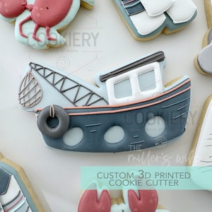 Fishing Boat Cookie Cutter -  Under the Sea, Nautical Summer Cookie Cutter -   3D Printed Cookie Cutter - TCK29132