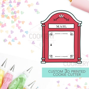 Vintage Mailbox Cookie Cutter - Valentine&#39;s Day Cookie Cutter -  3D Printed Cookie Cutter - TCK44152