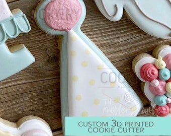 Party Hat Cookie Cutter -  Birthday Animals Cookie Cutter -   3D Printed Cookie Cutter - TCK85156