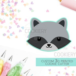 Raccoon Face Cookie Cutter -  Cute Bear Cookie Cutter - 3D Printed Cookie Cutter - TCK28116