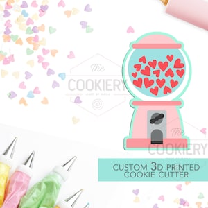 Gumball Machine Cookie Cutter - Valentine's Day Cookie Cutter - 3D Printed Cookie Cutter - TCK44121