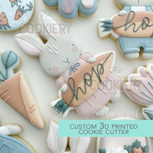 Girl Bunny with Carrot Cookie Cutter - Easter Cookie Cutter -  3D Printed Cookie Cutter - TCK13179