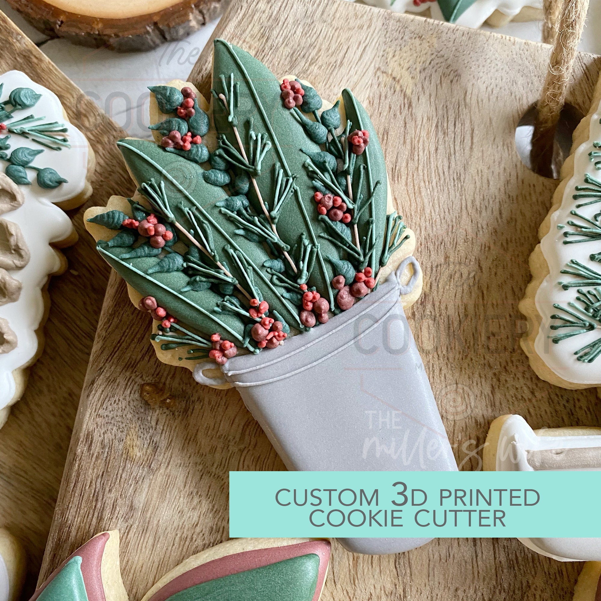 Christmas Arrangement - Christmas Plant Cookie Cutter   - 3D Printed Cookie Cutter - TCK88295
