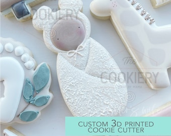 Swaddled Baby Cookie Cutter, Baby Shower Cookie - 3D Printed Cookie Cutter - TCK89116