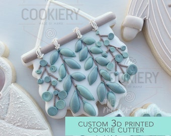Tagliabiscotti a forma di verde da appendere, ideale per baby shower - Tagliabiscotti stampato in 3D - TCK89107