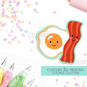 Bacon and Eggs Cookie Cutter - We go Together Like Valentine's Day Cookie Cutter - 3D Printed Cookie Cutter - TCK44109