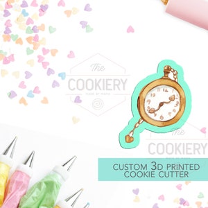 Pocket Watch Cookie Cutter - Alice in Wonderland Cookie Cutter - Old Fashioned Watch Cookie - 3D Printed Cookie Cutter - TCK18145
