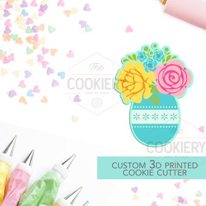 Floral Easter Egg Cookie Cutter -  Easter Egg Cookie Cutter - Spring and Summer Cookie - 3D Printed Cookie Cutter - TCK12140