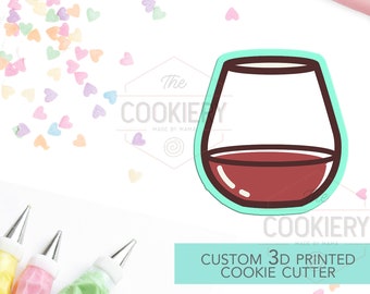 Stemless Wine Glass Cookie Cutter - Wine Glass Cookie Cutter - 3D Printed Cookie Cutter - TCK22131