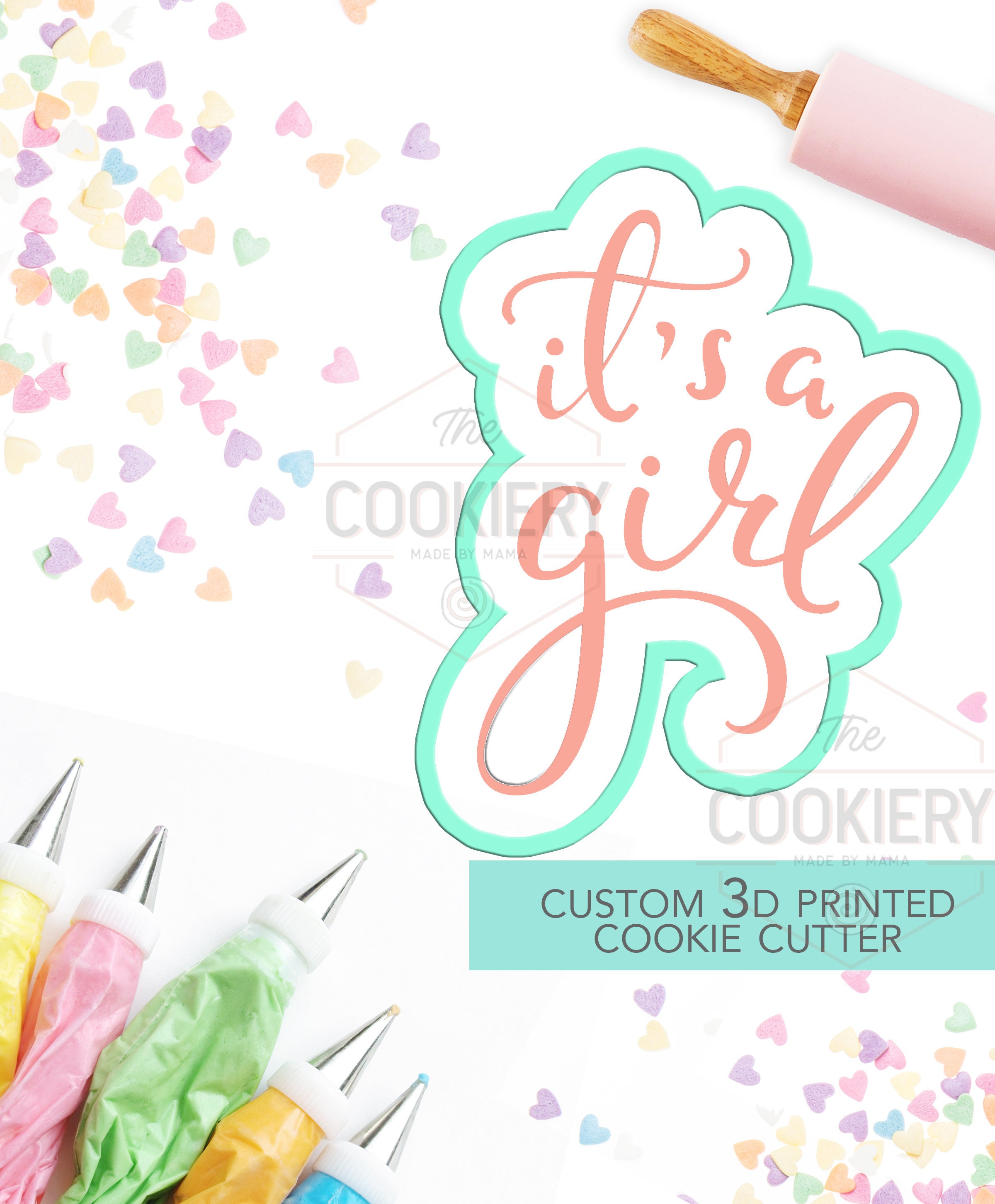 It's A Girl Cookie Cutter Baby Shower Cookie Cutter Etsy