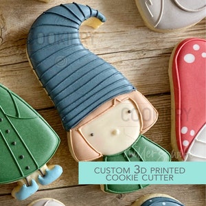 Skinny Gnome Head Cookie Cutter - Cute Forest Gnome Cutter  - 3D Printed Cookie Cutter - TCK85244
