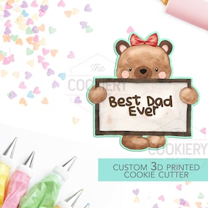 Girly Beer met Teken Cookie Cutter - Bear Naam Plaque Cookie Cutter - 3D Geprinte Cookie Cutter - TCK19118