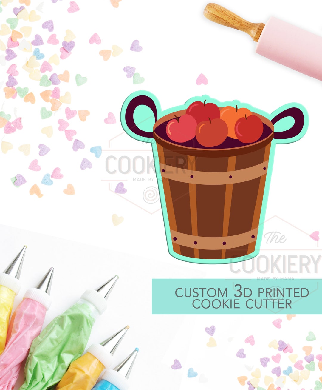 Barrel of Apples Cookie Cutter Apple Picking Autumn Cutter Fall Cookie