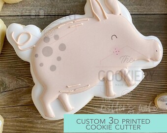 Cortador de galletas con forma de cerdito - Cerdito pequeño - Cortador de galletas - Cortador de galletas impreso en 3D - TCK85171