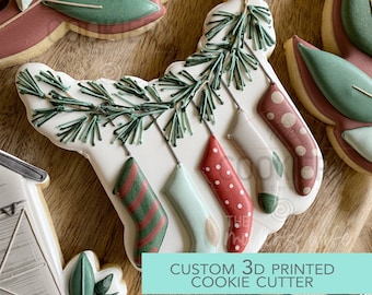 Hanging Stockings Cookie Cutter - Christmas Cookie Cutter   - 3D Printed Cookie Cutter - TCK88294
