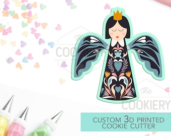 Christmas Angel Cookie Cutter - Angel Tree Topper Cookie Cutter - Winter Cutter -   3D Printed Cookie Cutter - TCK84122