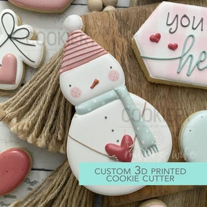 Snowman You Make My Heart Melt Cookie Cutter- Valentine&#39;s Day Cookie Cutter -  3D Printed Cutter - TCK88322