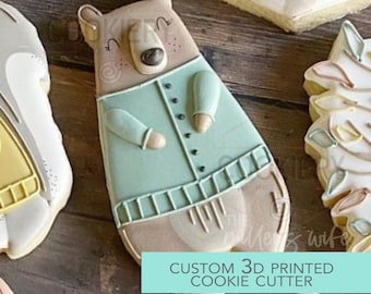 Tall Skinny Bear Cookie Cutter - Woodland Animals Cookie Cutter -   3D Printed Cookie Cutter - TCK85165