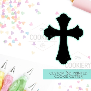 Scalloped Baptism Cross Cookie Cutter, Christening Cross Cutter, Cross Cookie Cutter- 3D Printed Cookie Cutter - TCK54113