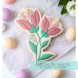 Two Tulips Cookie Cutter, Easter Bunny Cutter, 3D Printed Cookie Cutter - TCK89165