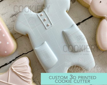 Short Sleeved Onesie Cookie Cutter - Baby Shower Cutter  - 3D Printed Cookie Cutter - TCK85232