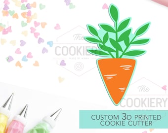 Cute Carrot Cookie Cutter -  Easter Bunny Carrot - 3D Printed Cookie Cutter - TCK12135