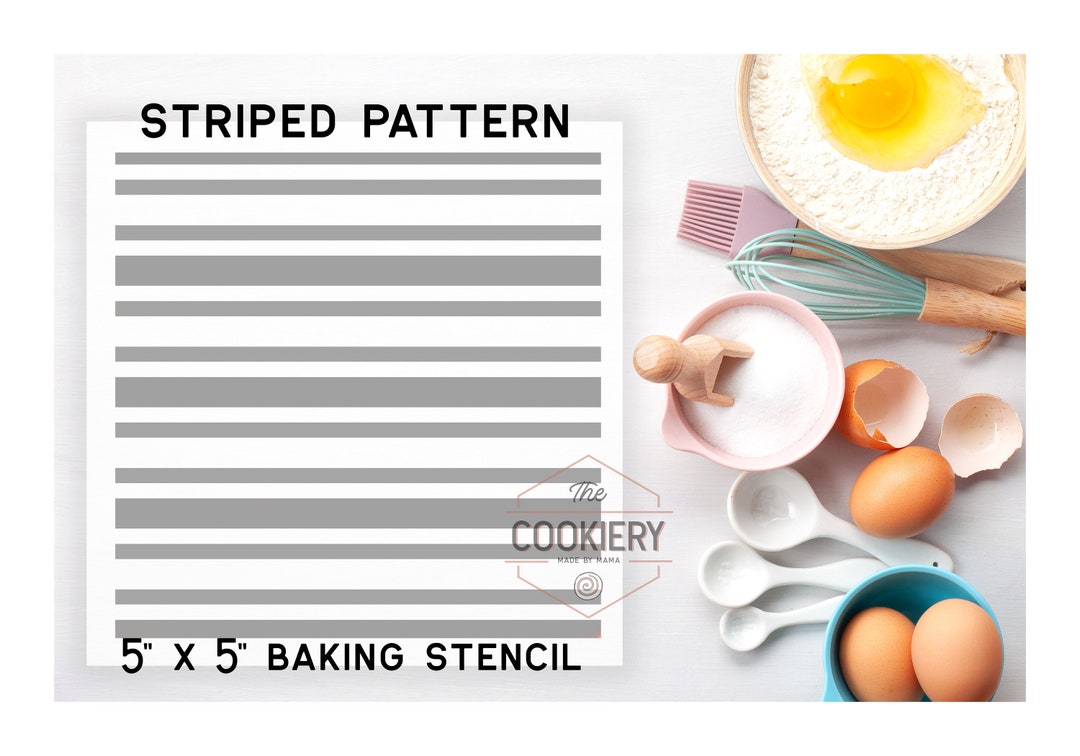 Assorted Stripes Pattern Cookie Stencil - Baking Stencil - Cake Stencil ...