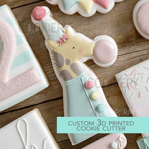 Birthday Giraffe Cookie Cutter -  Birthday Animals Cookie Cutter -   3D Printed Cookie Cutter - TCK85162