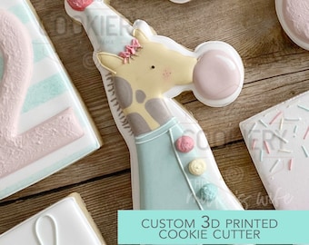 Birthday Giraffe Cookie Cutter -  Birthday Animals Cookie Cutter -   3D Printed Cookie Cutter - TCK85162