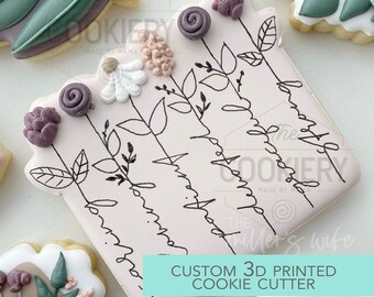 Emporte-pièce en forme de plaque fleurs mot - emporte-pièce floral pour la fête des mères - emporte-pièce imprimé 3D - TCK82134