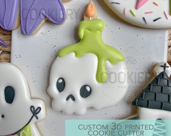 Koekjesvorm met schedelkaars - Halloween - koekjesvorm - 3D-geprinte koekjesvorm - TCK63123