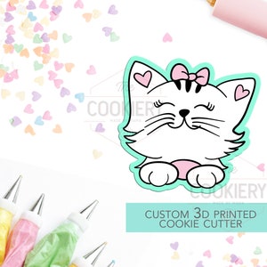 Cute Kitten Cookie Cutter -  Cat Cookie Cutter - 3D Printed Cookie Cutter - TCK34132